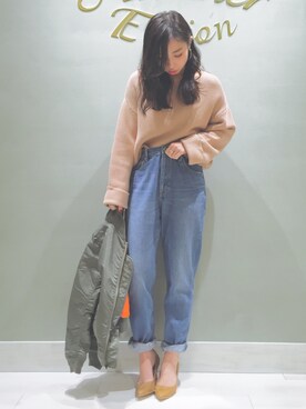「Another Edition」｜「アイテム（ミリタリージャケット）」を使った、MIYAMAEさん（レディース・156cm）の冬コーディネート