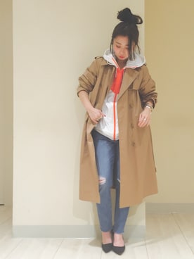 「Another Edition」｜「アイテム（トレンチコート）」を使った、MIYAMAEさん（レディース・156cm）の冬コーディネート