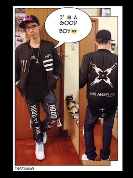 「Hater snapback（ヘイタースナップバック）のアイテム」を使った、Sam🇭🇰 さん（メンズ・179cm）の冬コーディネート