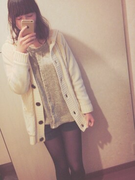 「pink adobe（ピンクアドベ）のアイテム（ジャケット/アウター）」を使った、淡雪とわさん（レディース・168cm）の冬コーディネート