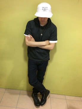「BRIXTON（ブリクストン）のアイテム（キーケース/キーアクセサリー）」を使った、yo-1さん（メンズ・176cm）の夏コーディネート