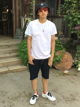 「COREFIGHTER（コアファイター）のアイテム（アクセサリー）」を使った、yo-1さん（メンズ・176cm）の夏コーディネート