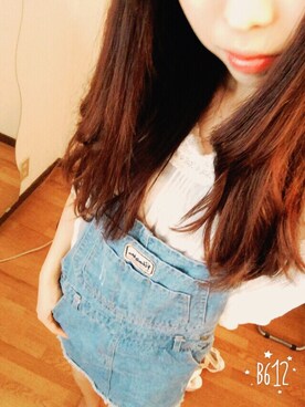「韓国」｜「アイテム（サロペット/オーバーオール）」を使った、ponyo0701さん（レディース・154cm）の夏コーディネート
