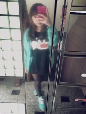 「PALLADIUM（パラディウム）のアイテム（ブーツ、グリーン系）」を使った、MiCkEy🐭さん（レディース・150cm）の秋コーディネート