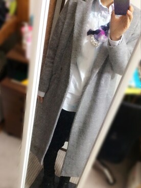 「handmade」｜「アイテム（チェスターコート）」を使った、シオンさん（レディース・165cm）の秋コーディネート