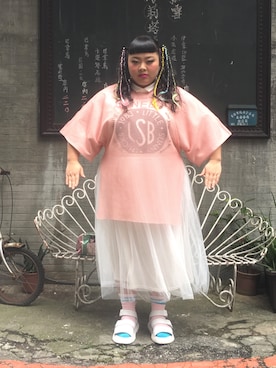 「アイテム（レッグウェア）」を使った、渡辺直美さん（レディース・158cm）の冬コーディネート