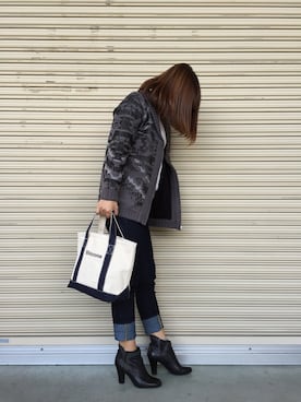 「カウチンセーター」｜「アイテム（ブルゾン）」を使った、ayumaさん（レディース・152cm）の秋コーディネート