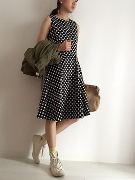 「アイテム（レッグウェア、グリーン系）」を使った、かじぃさん（レディース・168cm）の春コーディネート