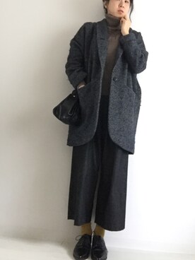 「IL BISONTE（イルビゾンテ）のアイテム」を使った、かじぃさん（レディース・168cm）の冬コーディネート