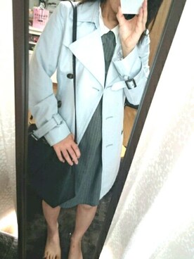 「CECIL McBEE（セシルマクビー）のアイテム（トレンチコート）」を使った、きゃなこさん（レディース・158cm）の春コーディネート