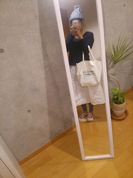 「GAP（ギャップ）のアイテム（ニット/セーター、ブルー系）」を使った、nontanさん（レディース・158cm）の秋コーディネート