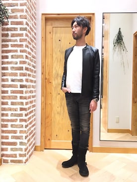 「VOGUISH（ヴォーギッシュ）のアイテム（ブーツ）」を使った、中野正隆さん（メンズ・176cm）の秋コーディネート