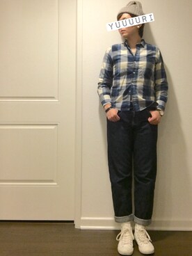 「GITMAN BROS.（ギットマンブラザーズ）のアイテム」を使った、yuuuuri◡̈*さん（レディース・168cm）の冬コーディネート