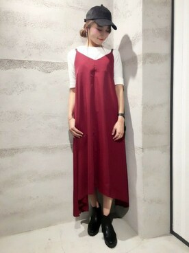 「JEANASIS（ジーナシス）のリブボート5S/728378 （Tシャツ/カットソー）」を使った、JEANASIS 静岡パルコ店STAFFさん（レディース・162cm）の秋コーディネート