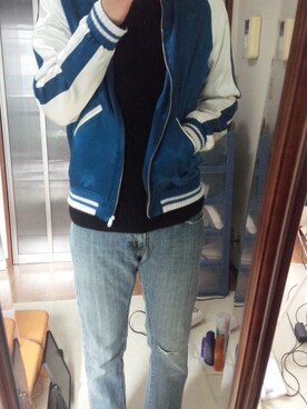 「UNUSED」｜「アイテム（ブルゾン）」を使った、kowappaさん（メンズ・180cm）の冬コーディネート