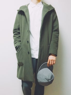 「ADAM ET ROPE'（アダムエロペ）のアイテム（ダッフルコート）」を使った、ゆっちょ､さん（メンズ・174cm）の春コーディネート