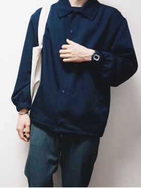 「ALLEGE（アレッジ）のアイテム（その他アウター）」を使った、ゆっちょ､さん（メンズ・174cm）の春コーディネート