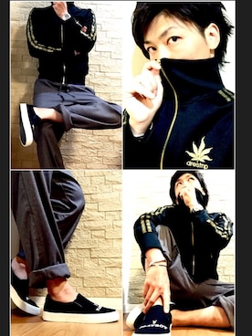 「drestrip（ドレストリップ）のアイテム（ジャージ）」を使った、chan☆takuさん（メンズ・173cm）の冬コーディネート