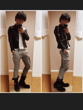 「BACKBONE THE BASIC（バックボーンザベイシック）のアイテム（シューズ）」を使った、chan☆takuさん（メンズ・173cm）の春コーディネート