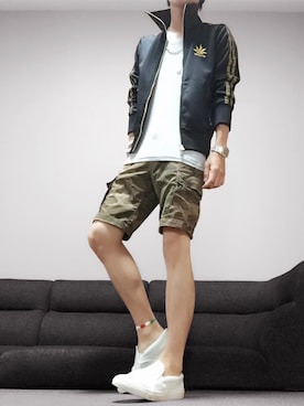 「drestrip（ドレストリップ）のアイテム（ジャージ）」を使った、chan☆takuさん（メンズ・173cm）の夏コーディネート