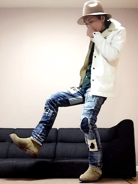 「M（エム）のアイテム（パンツ）」を使った、chan☆takuさん（メンズ・173cm）の冬コーディネート