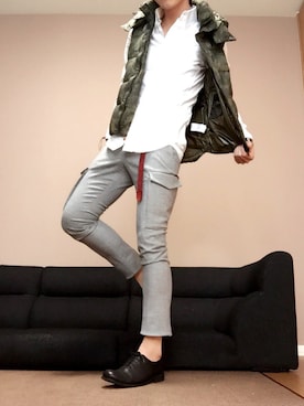 「ISAMU KATAYAMA BACKLASH（イサムカタヤマバックラッシュ）のアイテム（ドレスシューズ）」を使った、chan☆takuさん（メンズ・173cm）の春コーディネート