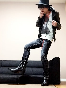 「PLEIN（プレーン）のアイテム」を使った、chan☆takuさん（メンズ・173cm）の春コーディネート