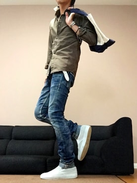 「TMT（ティーエムティー）のアイテム（バッグ）」を使った、chan☆takuさん（メンズ・173cm）の夏コーディネート