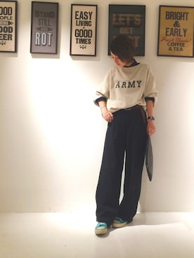 「TODAYFUL（トゥデイフル）のアイテム（スウェット）」を使った、MIZUKI AMANOさん（レディース・158cm）の冬コーディネート