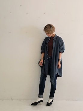 「アイテム（トップス、ブラウン系）」を使った、MIZUKI AMANOさん（レディース・158cm）の冬コーディネート