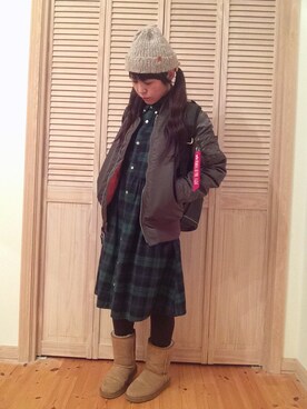 「カオリノモリ」｜「アイテム（MA-1）」を使った、キラ☆キラさん（レディース・156cm）の冬コーディネート