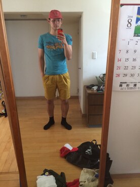 「SHUSHU（シュシュ）のアイテム」を使った、慧さん（メンズ・185cm）の夏コーディネート