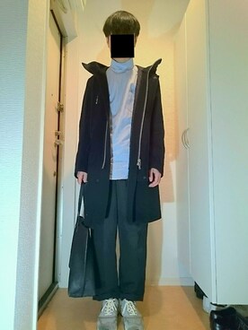 「tim.（ティム）のアイテム（トップス）」を使った、玄関暮らしさん（メンズ・172cm）の秋コーディネート