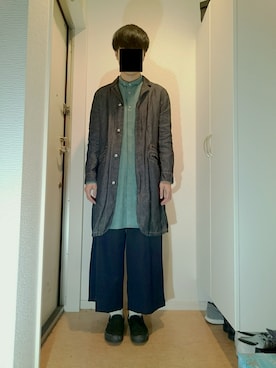 「Eatable of many orders（エタブルオブメニーオーダーズ）のアイテム」を使った、玄関暮らしさん（メンズ・172cm）の秋コーディネート