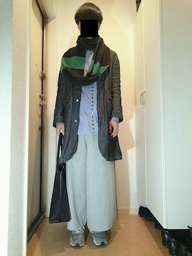 「Eatable of many orders（エタブルオブメニーオーダーズ）のアイテム」を使った、玄関暮らしさん（メンズ・172cm）の冬コーディネート