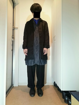 「Eatable of many orders（エタブルオブメニーオーダーズ）のアイテム」を使った、玄関暮らしさん（メンズ・172cm）の冬コーディネート