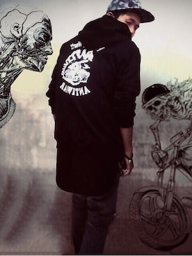 「LESS（レス）のアイテム（キャップ）」を使った、Lamb さん（メンズ・177cm）の冬コーディネート