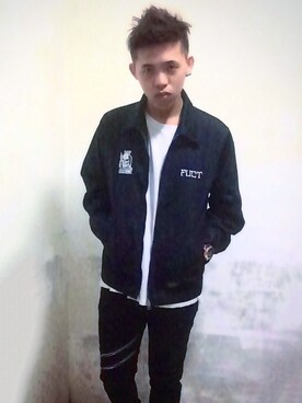 「fuct（ファクト）のアイテム（ジャケット/アウター）」を使った、Lamb さん（メンズ・177cm）の春コーディネート