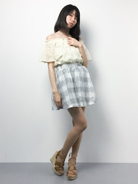 「ILIMA（イリマ）のアイテム（サンダル）」を使った、miyaseさん（レディース・165cm）の春コーディネート