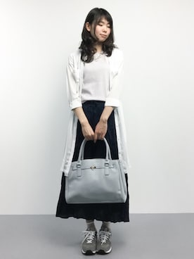 「EGOIST（エゴイスト）のアイテム（シャツワンピース）」を使った、miyaseさん（レディース・165cm）の夏コーディネート