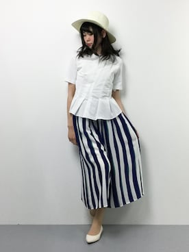 「ストライプパンツ」｜miyaseさん（レディース・165cm・10代）の夏コーディネート