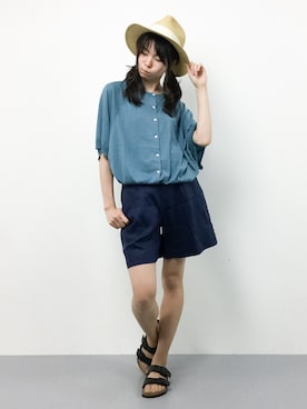 「ADIEU TRISTESSE（アデュートリステス）のアイテム（トップス）」を使った、miyaseさん（レディース・165cm）の夏コーディネート