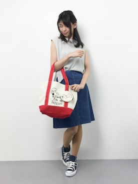 「Factor=（ファクターイコール）のアイテム（スカート）」を使った、miyaseさん（レディース・165cm）の夏コーディネート
