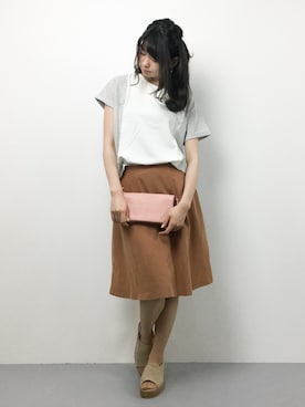 「NOMBRE IMPAIR（ノンブルアンペール）のアイテム（Tシャツ/カットソー）」を使った、miyaseさん（レディース・165cm）の夏コーディネート