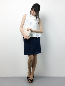「EDIT COLOGNE（エディットコロン）のアイテム（トップス）」を使った、miyaseさん（レディース・165cm）の夏コーディネート