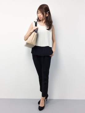 「EGOIST（エゴイスト）のアイテム（トートバッグ）」を使った、miyaseさん（レディース・165cm）の夏コーディネート