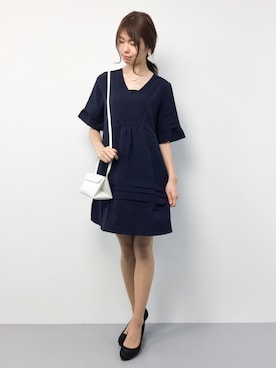 「PLAIN CLOTHING（プレーンクロージング）のアイテム（ワンピース/ドレス）」を使った、miyaseさん（レディース・165cm）の夏コーディネート