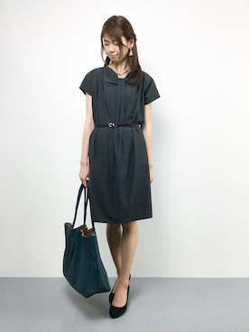 「PLAIN CLOTHING（プレーンクロージング）のアイテム（ワンピース/ドレス）」を使った、miyaseさん（レディース・165cm）の夏コーディネート