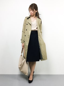 「ダブルボタン」｜「アイテム（その他アウター）」を使った、miyaseさん（レディース・165cm）の秋コーディネート