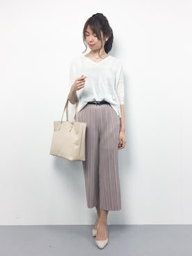 「PATTERN・fiona （パターンフィオナ）のアイテム（バッグ）」を使った、miyaseさん（レディース・165cm）の秋コーディネート